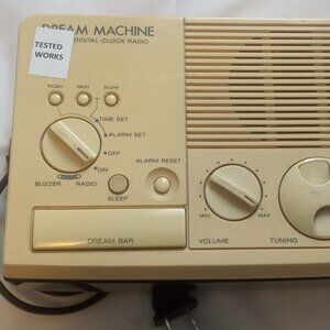 Sony Dream Machine 1980's ICF-C3W Digital Clock Radio FM/AM Beige Vintage Tested